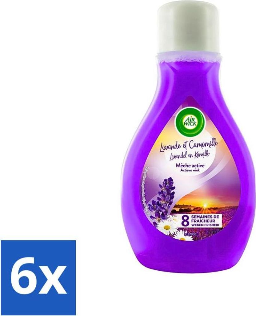 Air Wick – Active Wick Lufterfrischer – Lavendel & Kamille – 375 ml - Vorteilspack - 6 Stücke