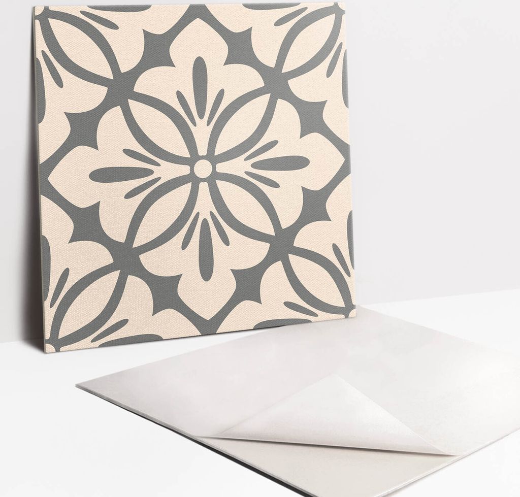 Fliesenaufkleber Set - 9 Stück Selbstklebende PVC Fliesen-Designs - Für Bad und Küche 30 x 30 - Dekorative Formen