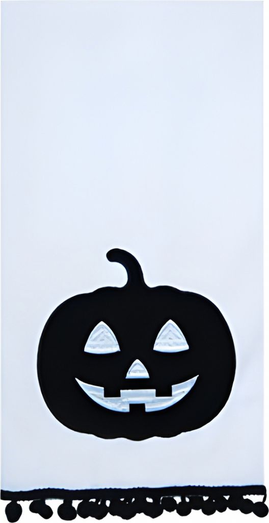 Weiß-Schwarzes Halloween Kürbis Geschirrtuch als Küchen-Deko