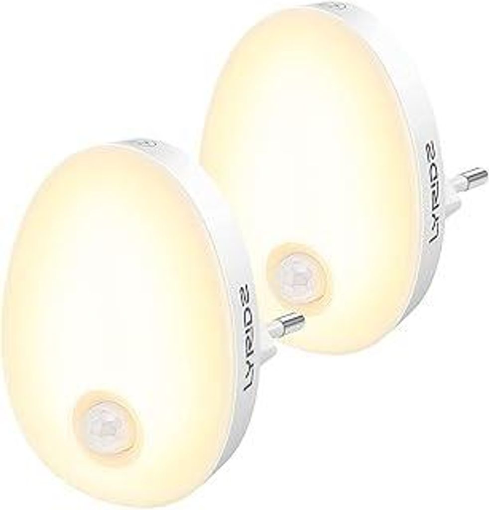 Lyridz Nachtlicht Steckdose mit Bewegungsmelder Strahlend Hell Plug-in Nachtlicht Dimmbar, Smart Warmweißes LED-Licht mit Einstellbarer Helligkeit...
