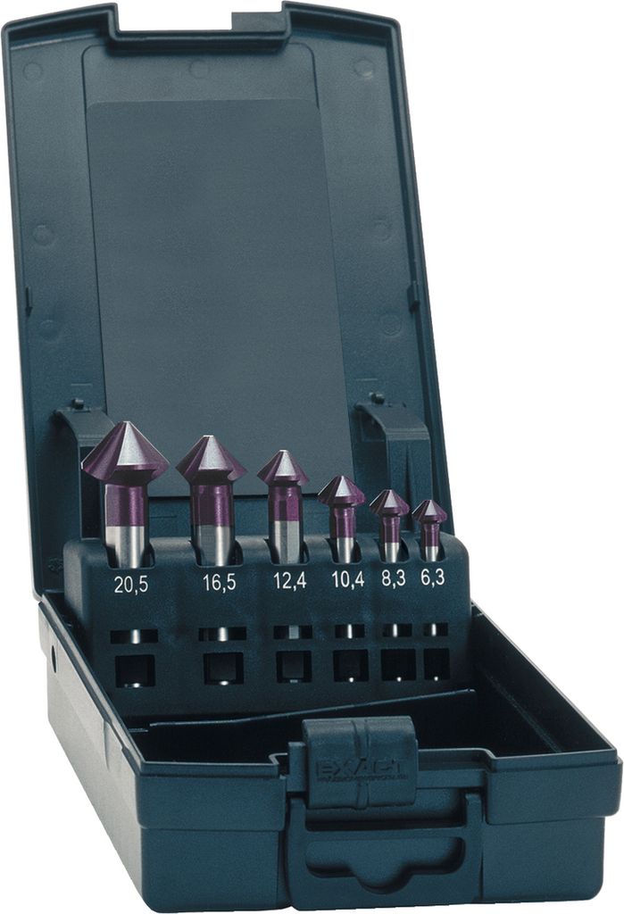 Kegelsenker-Set Advanced TIALN Form C CBN geschliffen 90Grad 6,3-25,0mm EXACT