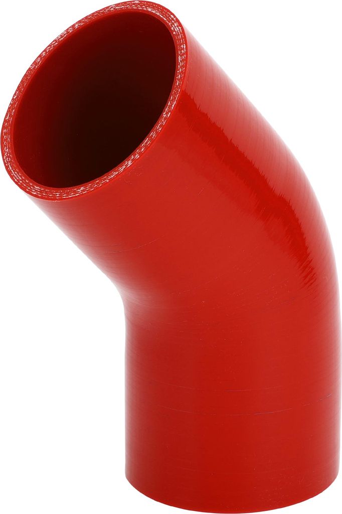 1 Stück 80mm/3,15" ID 90mm/3,54" Länge 45 Grad Roter Autosilikonschlauch Kühlmittelschlauch Universal
