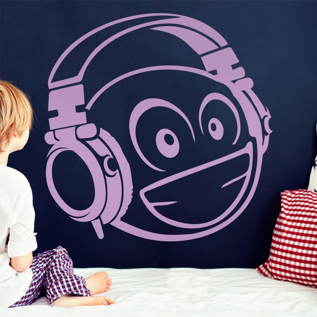 KIWISTAR Emoji 3D Kopfhörer - Bass R&B HipHop EDM Pop Rock Laut Wandtattoo in 6 Größen - Wandaufkleber Wall Sticker - Dekoration, Küche, Wohnzi...