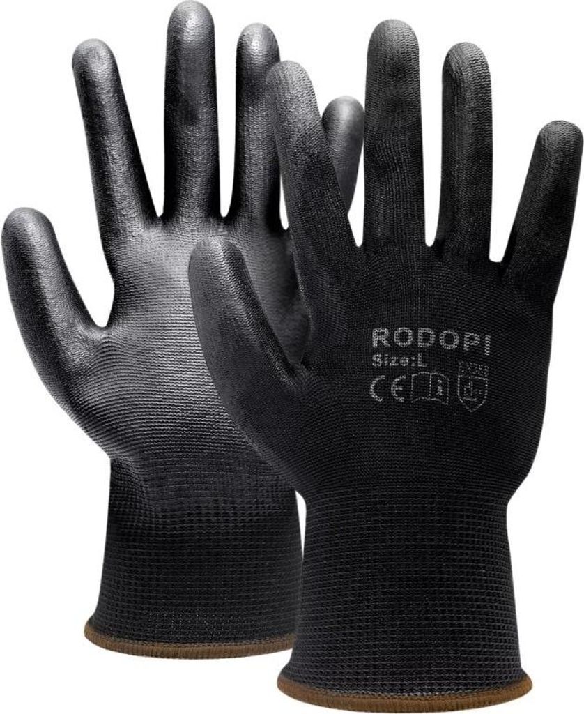 Montagehandschuhe Nylon Polyurethanbeschichtet schwarz Gr. 8 1 Paar