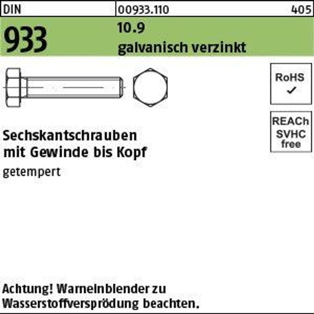 Reyher Sechskantschrauben DIN 933 10.9 M36x60 gal Zn A2F getempert (5)