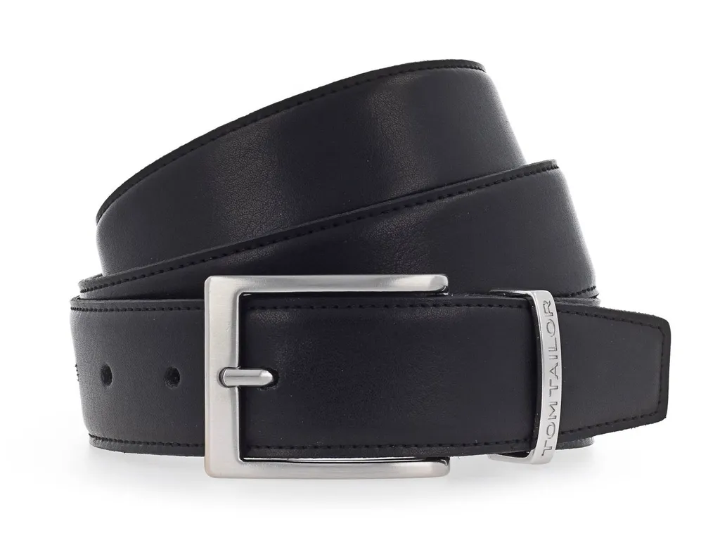 Cintura Uomo TOM TAILOR 3,5 cm Nero W105 - Regolabile e Super Resistente
