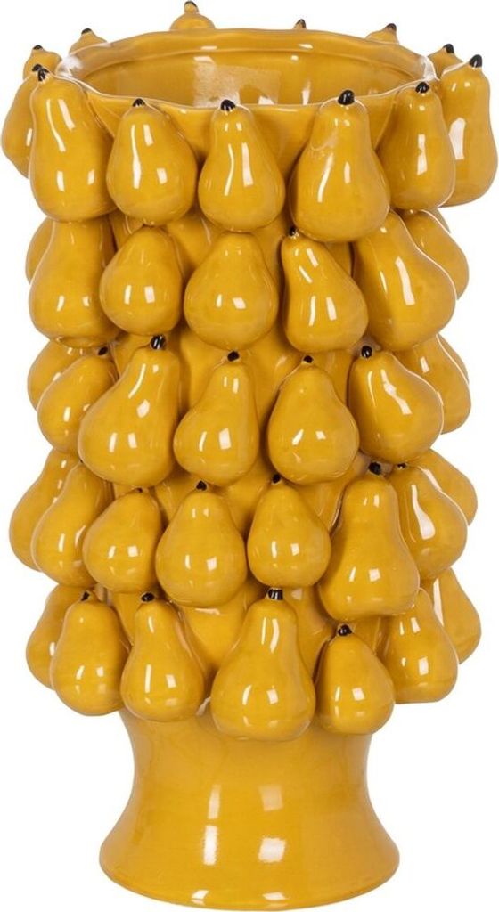 Vase Gelb aus Keramik 23,5 x 23,5 x 40 cm