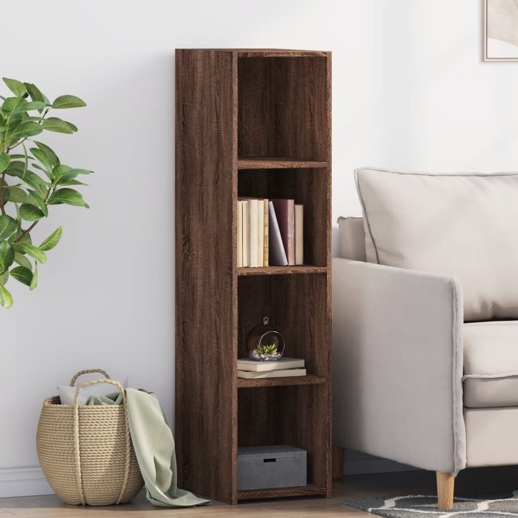 "Rabatt" Mehrzweckschrank/Vitrine/ Highboard - Modernes Design - Braun Eichen-Optik 30x41x124 cm Holzwerkstoff - Kommoden CC23294