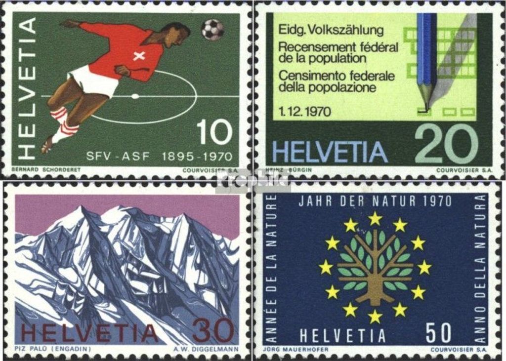 Briefmarken Schweiz 1970 Mi 929-932 (kompl.Ausgabe) postfrisch Jahresereignisse