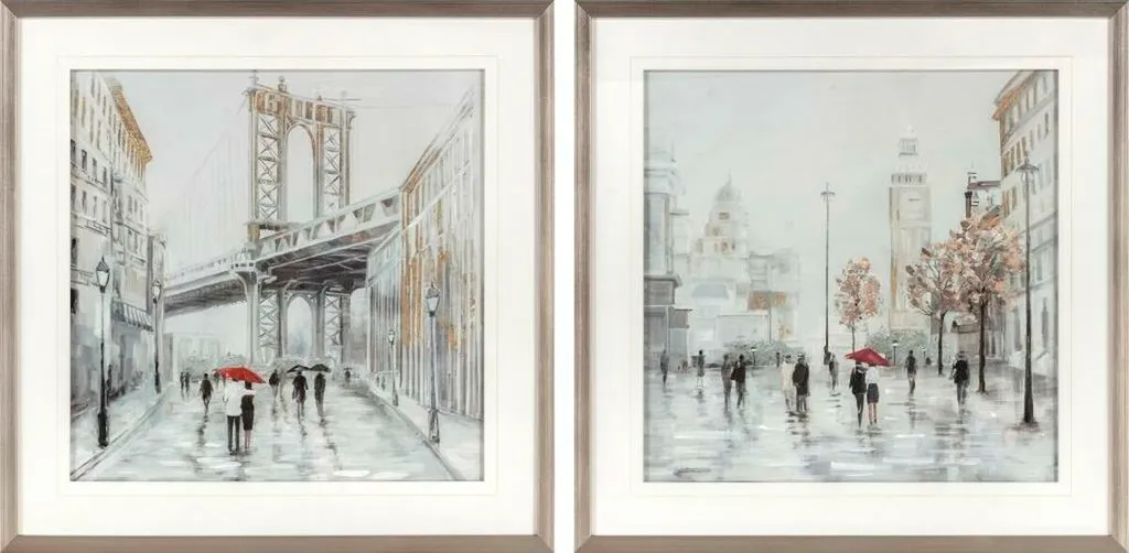 Tableau Ville pour Habiller vos Murs Vides Lot de 2 Toiles Design
