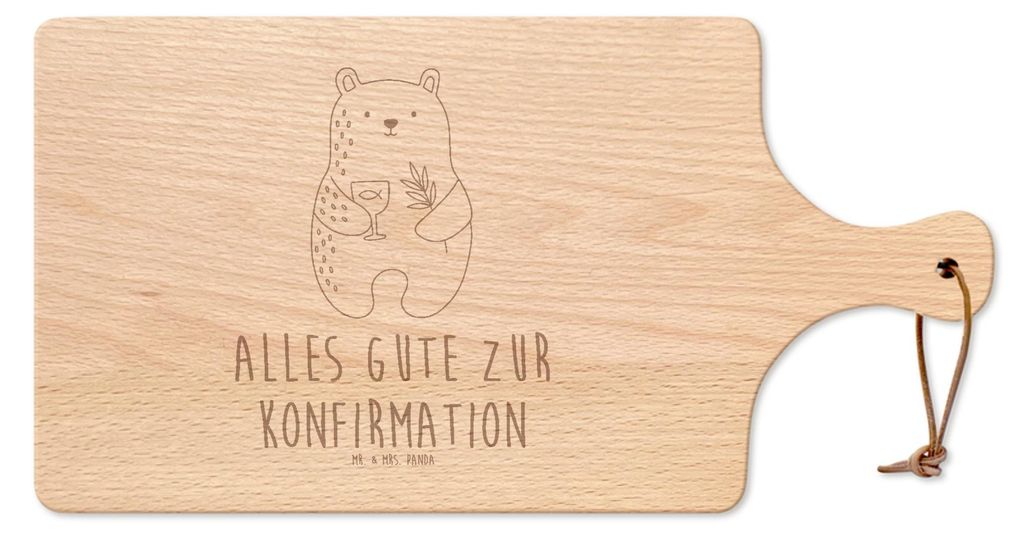 Mr. & Mrs. Panda Frühstücksbrett Bär Konfirmation - Transparent - Geschenk, Hackbrett, servierbrett holz, Teddy, Evangelisch, Brettchen, Brotzei...
