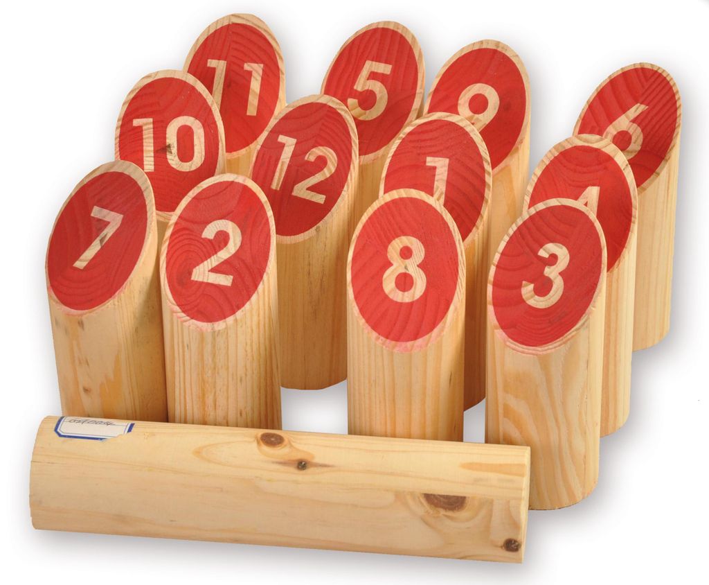 HOT Games Kubb Spiel Kiefernholz Fotobox Outdoor Gesellschaftsspiel