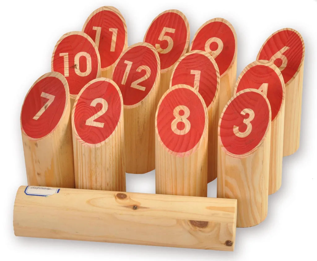 Jeu de Kubb en Bois de Pin avec Boîte de Rangement HOT Games Outdoor