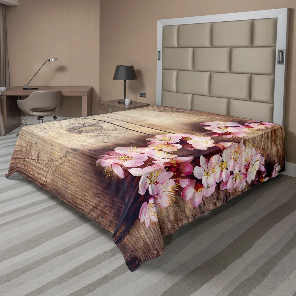 Drap doux et confortable imprimé paysage de ferme rose 244 cm