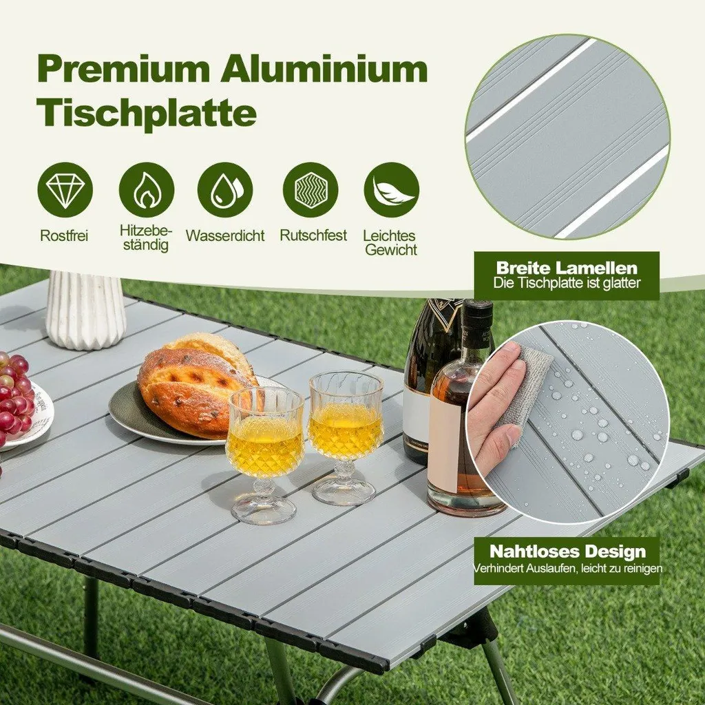 Table camping pliable stable pour sol irrégulier, hauteur ajustable - 4