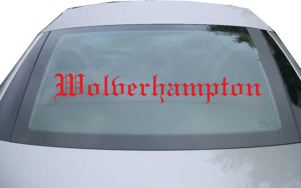 Indigos UG - Aufkleber Heckscheibe & Motorklappe DE6689 - rot - 600x88 mm - Molberhanmpton - Auto Scheiben Fenster Heckklappe Tuning Racing JDM - D...
