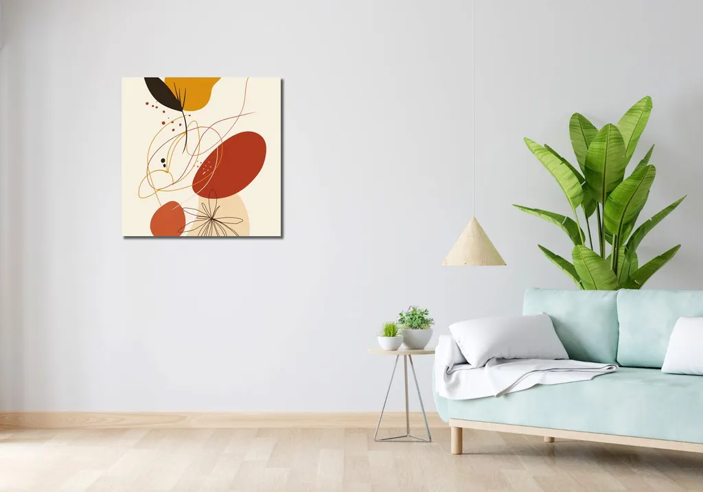 Image colorée 70 x 70 cm Mélodie de l'automne avec châssis en bois - 2