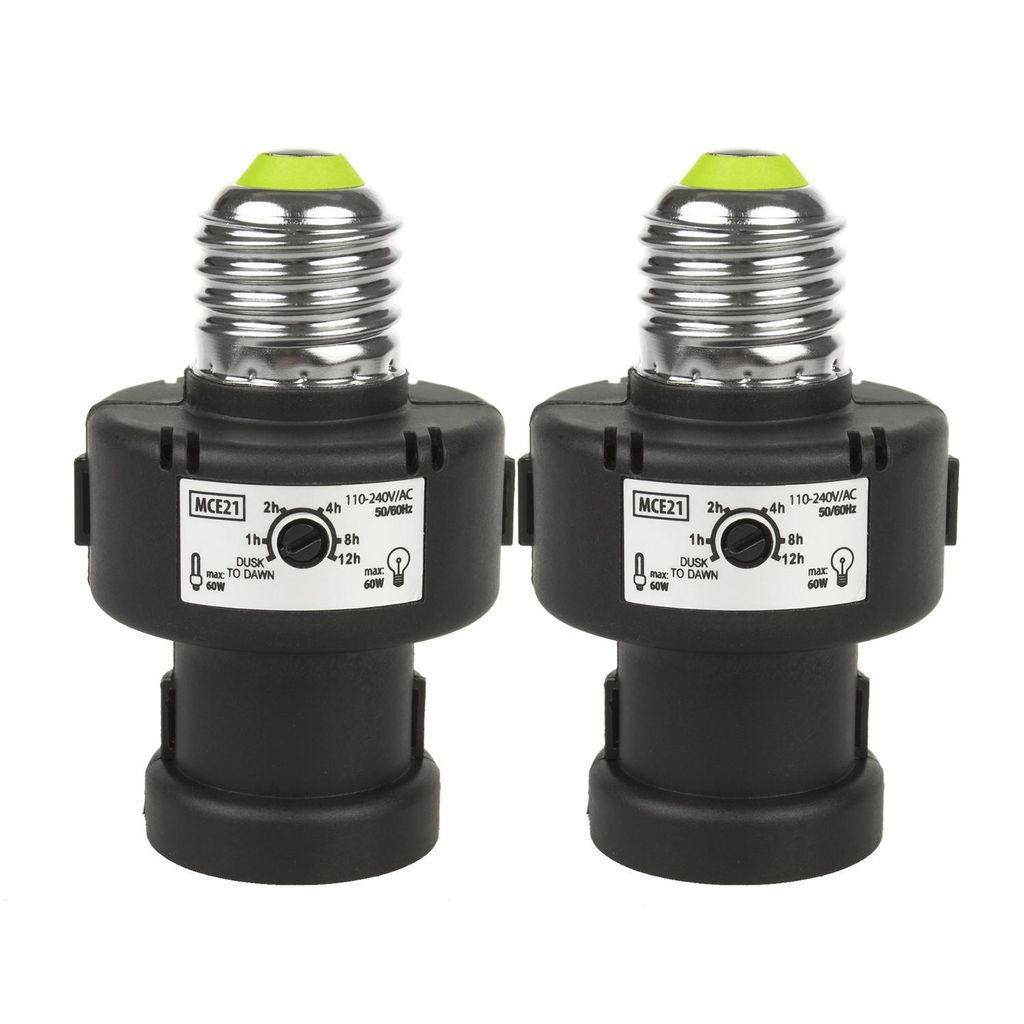 2x E27-Glühbirnenfassung 100 W mit Dämmerungssensor und Produktbild 