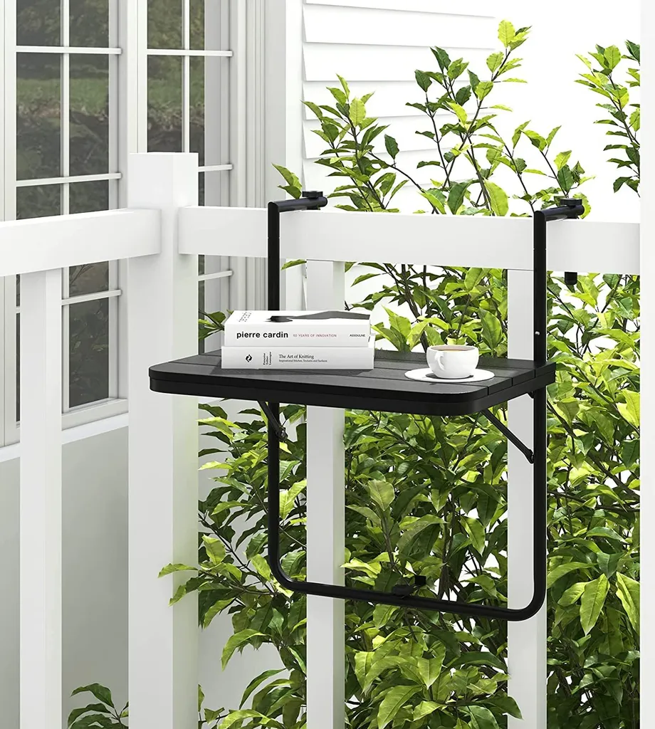 Table pliante de balcon suspendue et réglable en hauteur Anthracite - 2