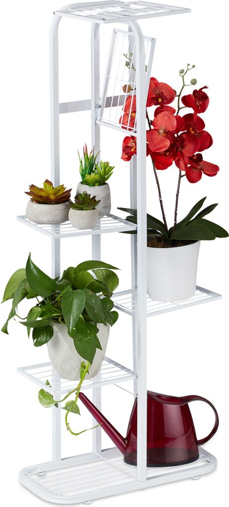 Relaxdays Blumentreppe Metall, 6-stufige Blumenetagere, Produktbild 