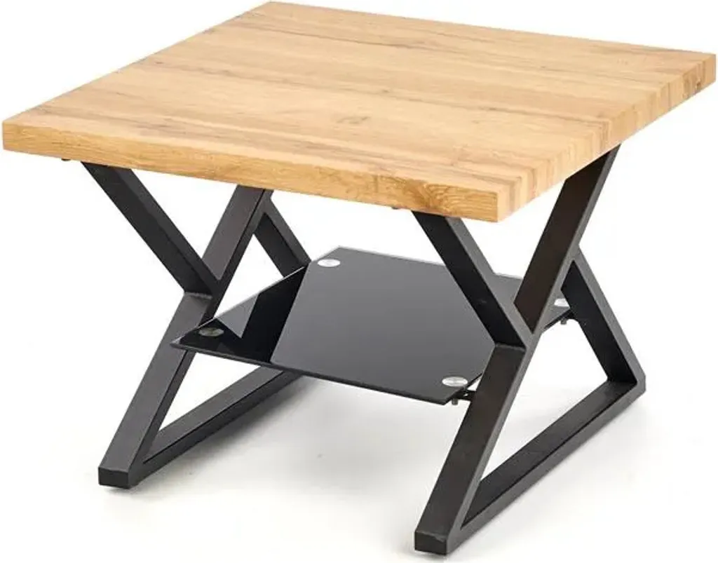 Petit banc carré Xena design moderne avec étagère pratique 60x60 cm