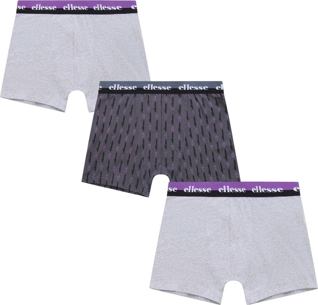 Ellesse - "Muxel788" Boxershorts für Herren (3er-Pack) HB308 (S) (Grau/Schwarz/Violett)