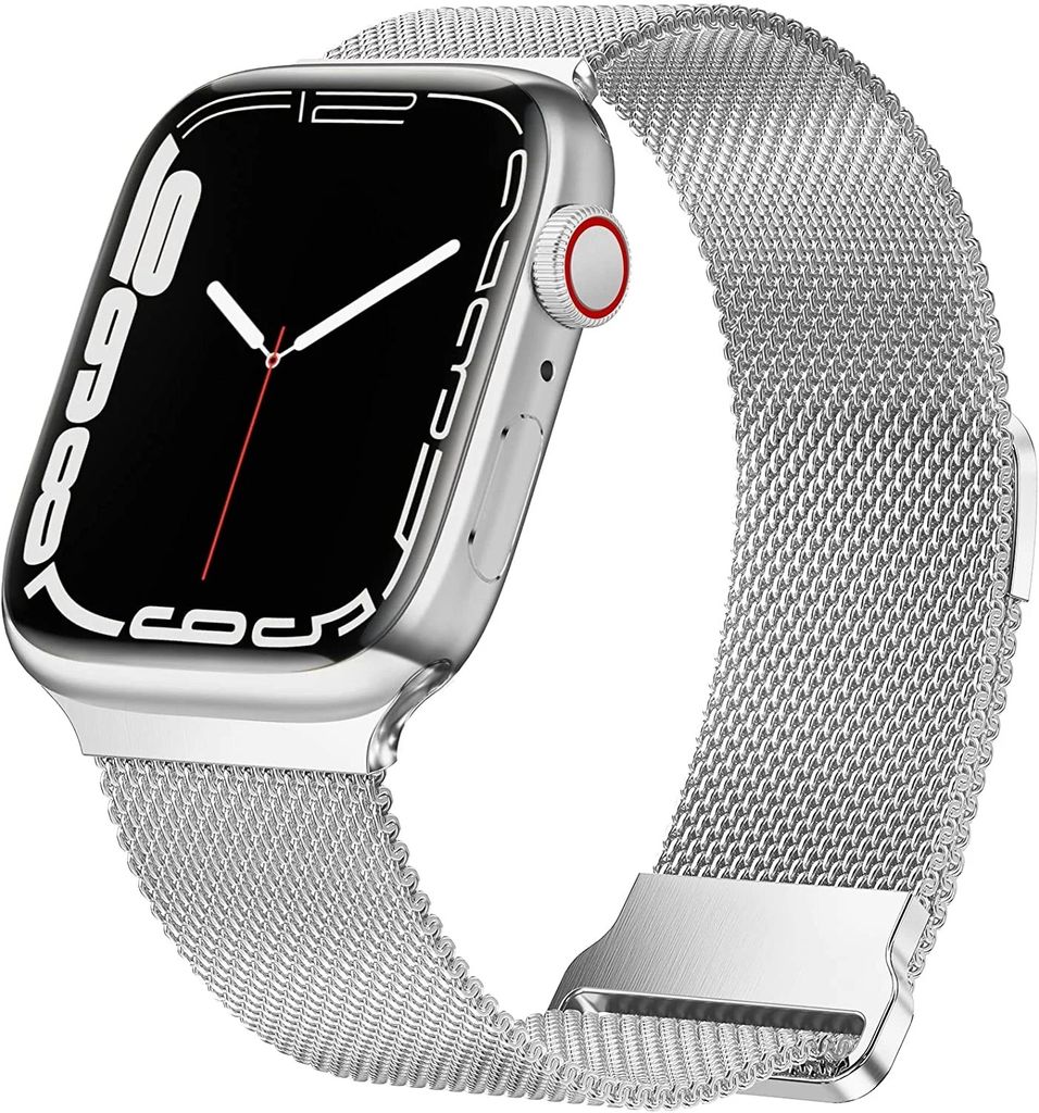 Strap-it Apple Watch 8 Armband Milanese (Silber)