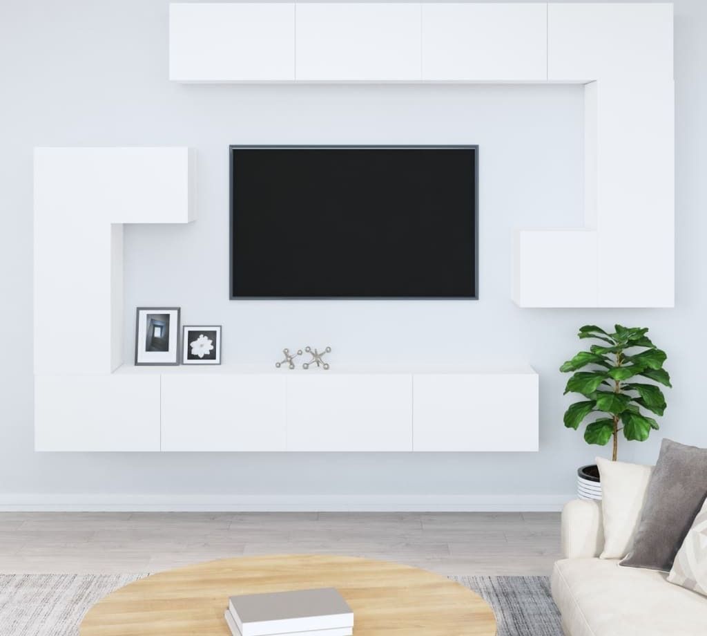 vidaXL TV Wandschrank Weiß Holzwerkstoff - TV-Wandschrank - TV-Wandschränke - TV-Ständer - TV-Möbel