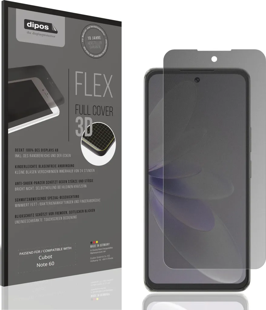 Offerta Pellicola Privacy Cubot Note 60: Vetro Temperato 9H Antiurto
