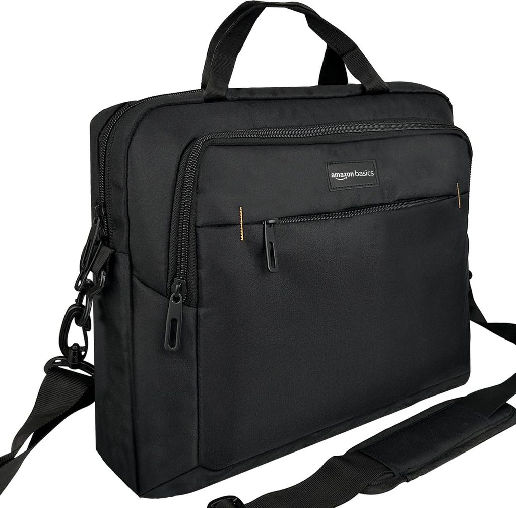 Amazon Basics kompakte Laptoptasche, Umhängetasche/Tragetasche mit Taschen zur Aufbewahrung von Zubehör, für Laptops bis zu 15,6 Zoll (39,6 cm),...