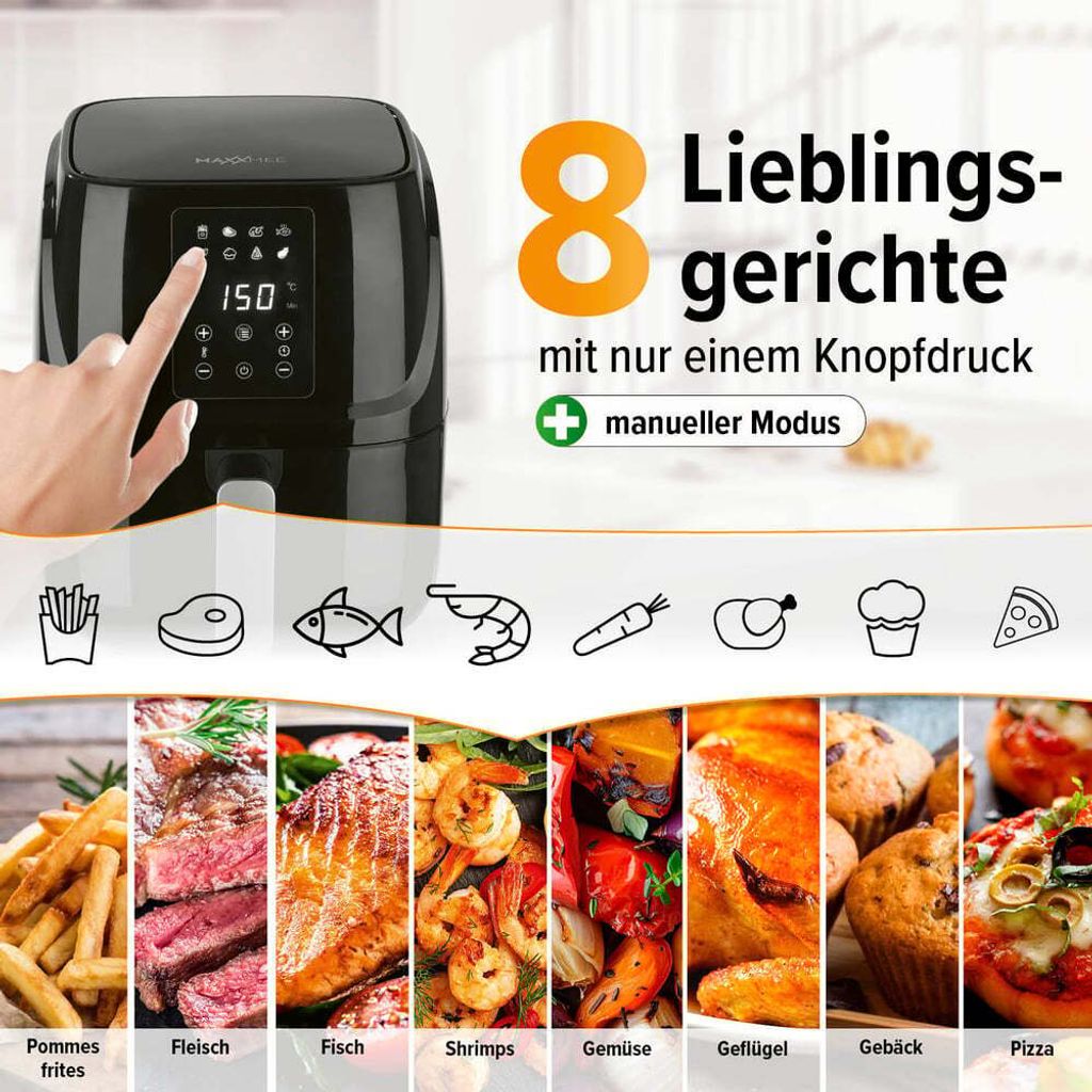 MAXXMEE Heißluft-Fritteuse Digital 3L Kombination Produktbild 3