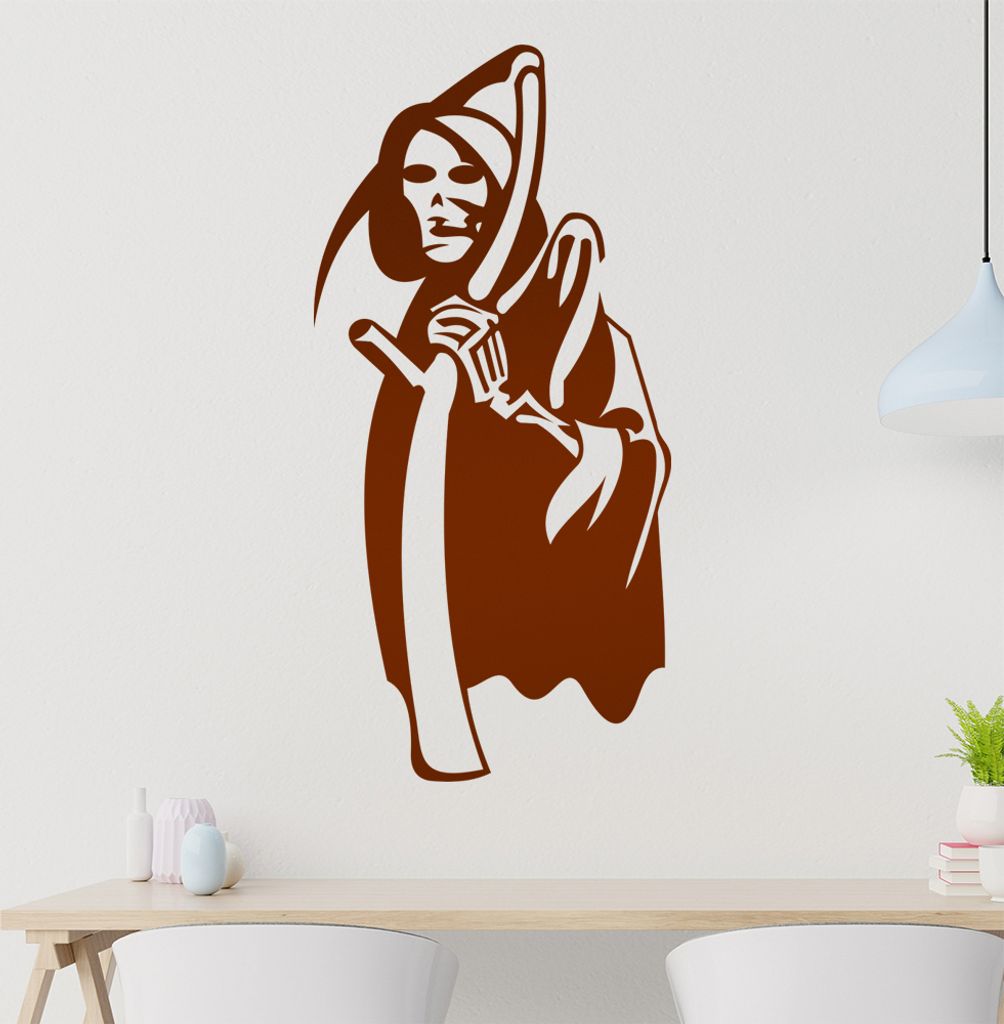 Kiwistar Sensenmann Wandtattoo in 6 Größen - Wandaufkleber Wall Sticker - Dekoration, Küche, Wohnzimmer, Schlafzimmer, Badezimmer