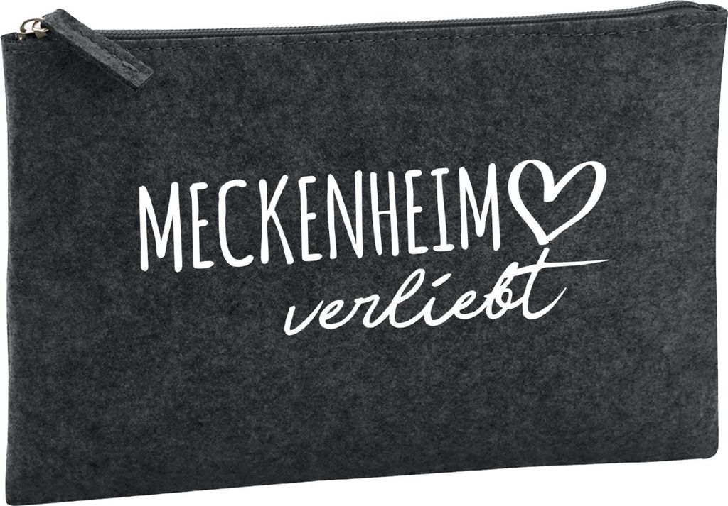Huuraa Kulturbeutel Meckenheim verliebt 1 Liter Charcoal Filz Kosmetiktasche Geschenkidee
