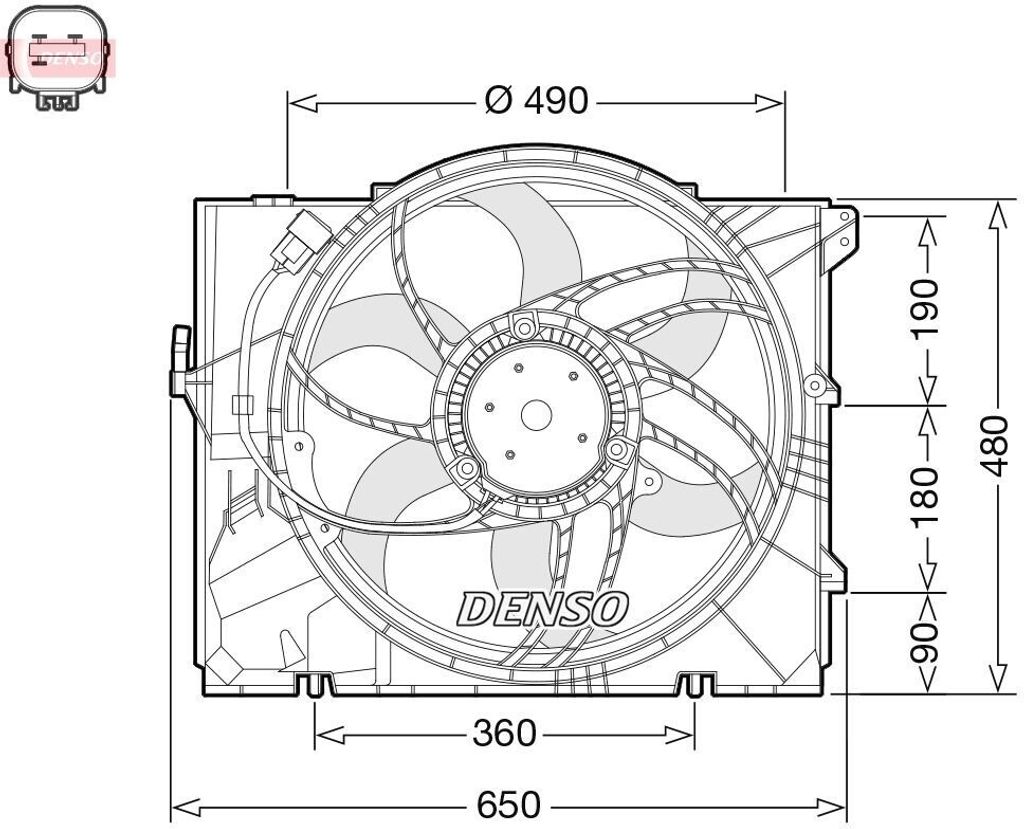 DENSO DER05011 - OE 17117590699 Kühlerlüfter für 1er (E81), 1er (E87), 1er (E88), 1er (E82), 3er (E90), 3er (E93), 3er (E92), 3er (E91), Z4 (E89)