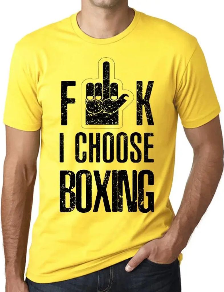 Herren Grafik T-Shirt F**k ich wähle Boxen – F**k I Choose Boxin – Öko-Verantwortlich Vintage Jahrgang Kurzarm Lustige Druck Geburtstag Gesch...