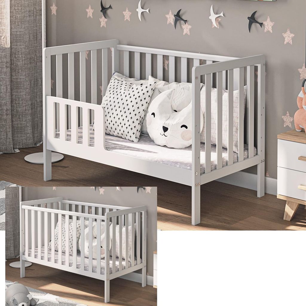 Kinderbett Lulu inkl. Matratze & Umbaukit 120x60cm – wächst mit Ihrem Kind mit
