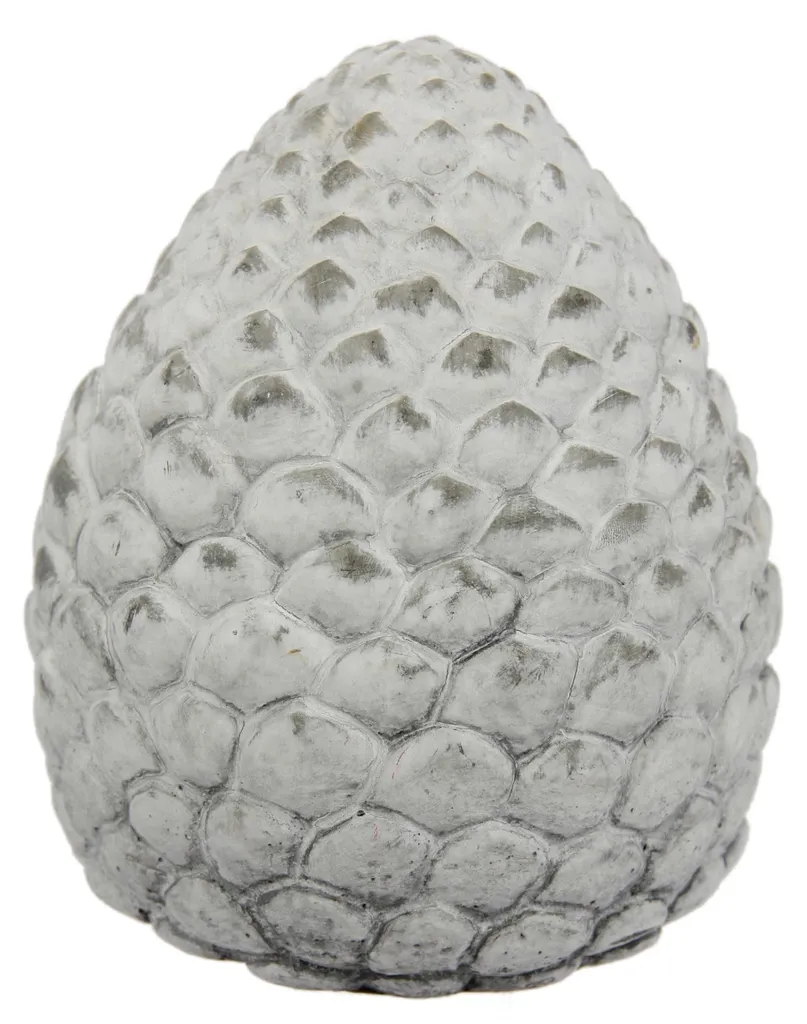 Décoration de Terrasse Pomme de Pin Grise en Céramique 16 cm Style Rétro