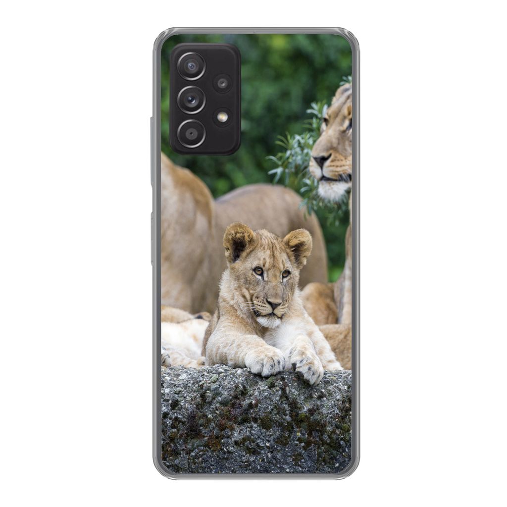MuchoWow Handyhülle Schutzhülle Hülle für Samsung Galaxy A53 5G Löwen - Tiere - Jungtiere Silikon Softcase Handy Hülle - Schutzabdeckung
