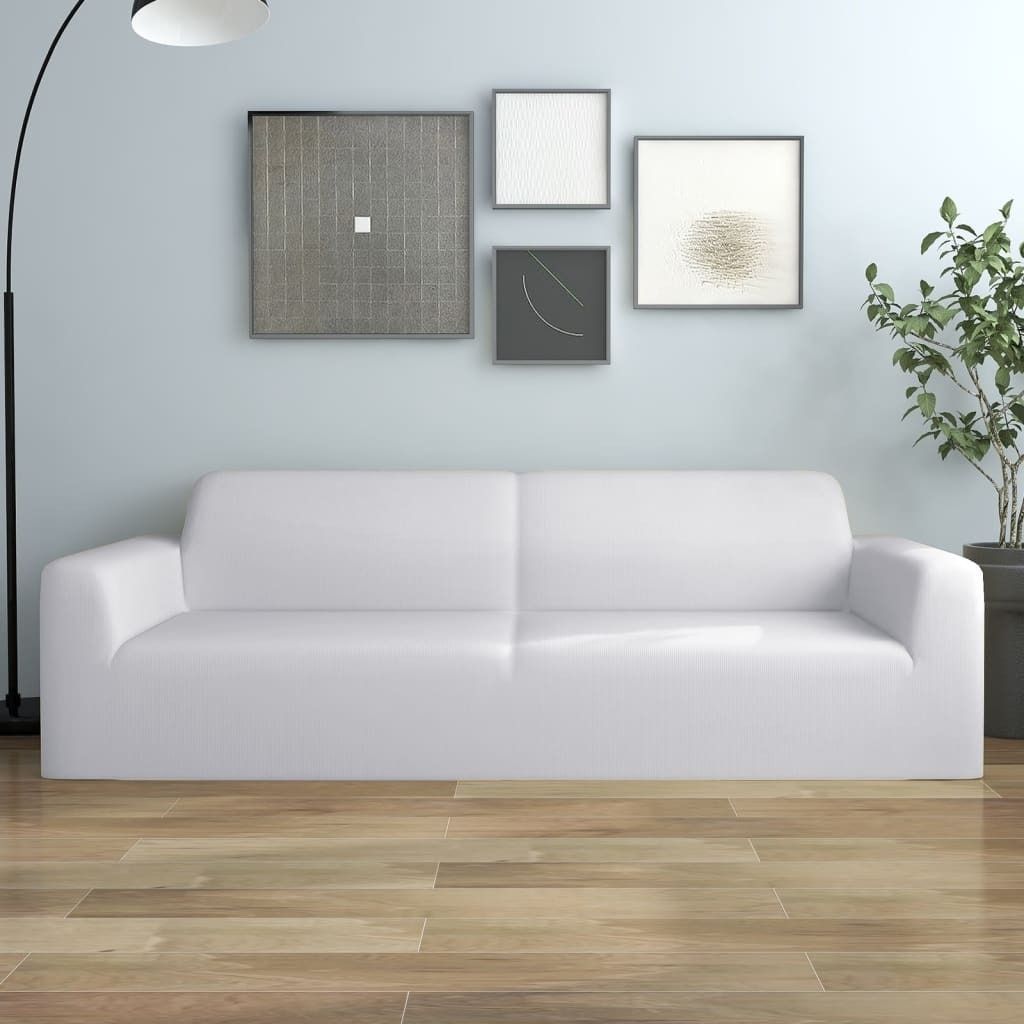 "2026 Promotion" Stretch Sofahusse 3-Sitzer Weiß Polyester-Jersey - Hussen CC18563
