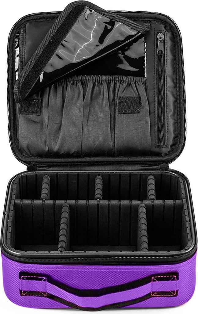 Damen Kosmetiktasche - Tragbarer Kosmetik-Organizer für Reisen - Rosa Make-up Koffer für Frauen - Große Kosmetikkoffer mit beliebten Suchbegriff...