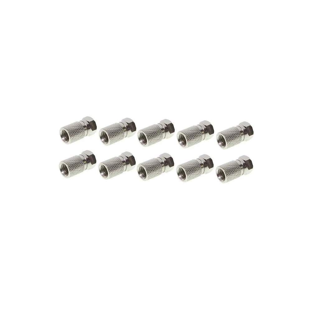 Lot de 10 Connecteurs F pour Câble Coaxial 8mm avec Écrou Large
