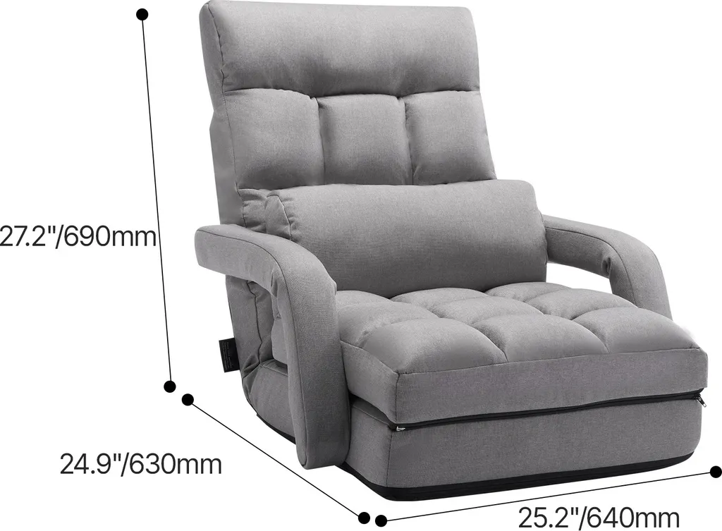 Canapé convertible au sol pliant : lit d'appoint réglable multi-usage - 8