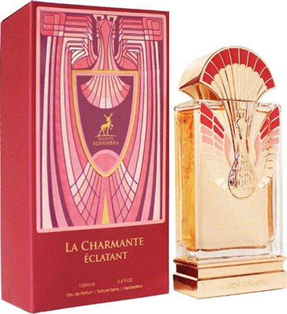 A perfume bottle and its box are displayed together against a white background.