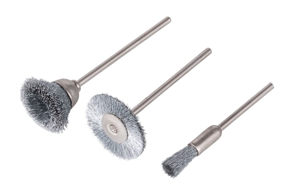 Wolfcraft Steel wire mini brush set 3-part 2114000 3 pc(s)