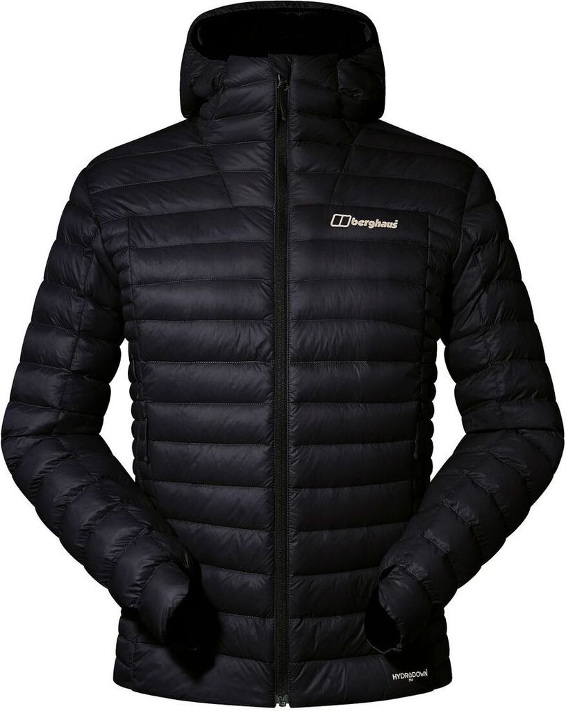 Schwarze Hybrid-isolierte Ridge-Nomad Jacke von Berghaus; geeignet für Herren; mit Reißverschluss und gestepptem Design.