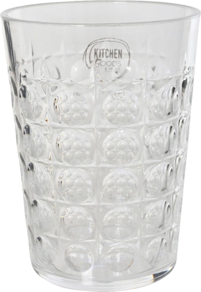 Trinkglas 12cm Kunststoff gemustert Transparent