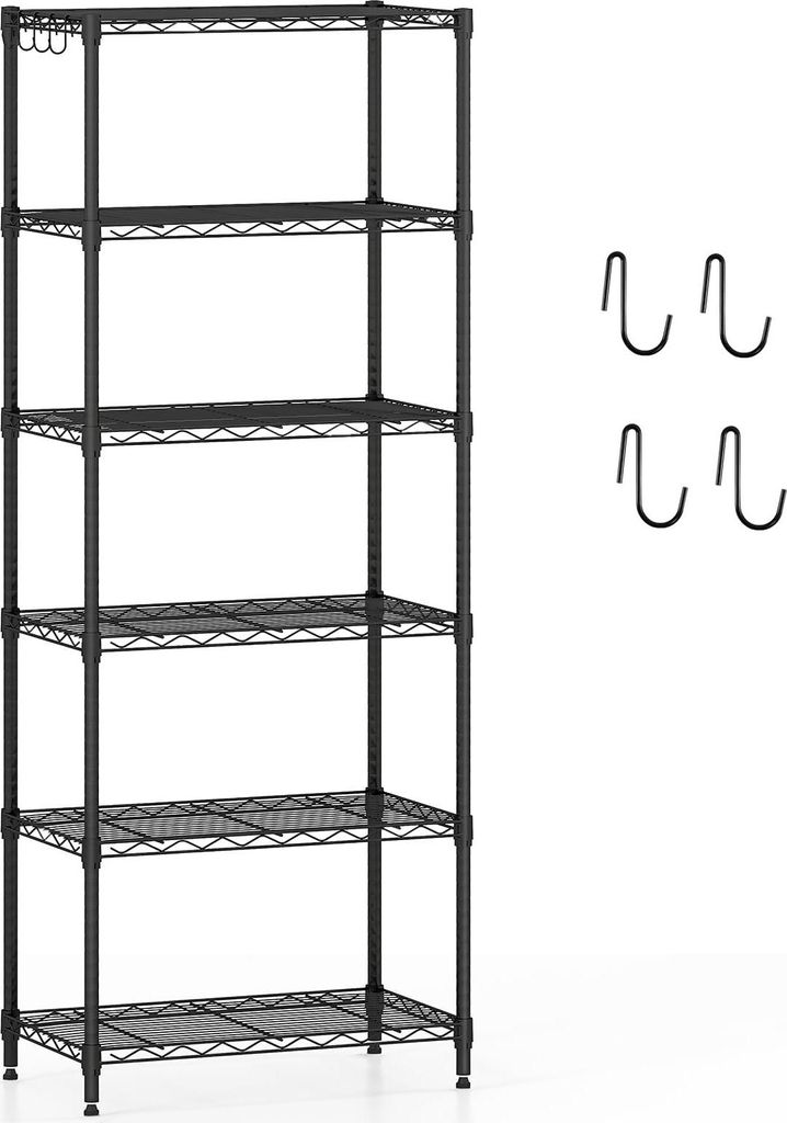 6-stufiges, verstellbares Metallregal - Robuste Ausführung