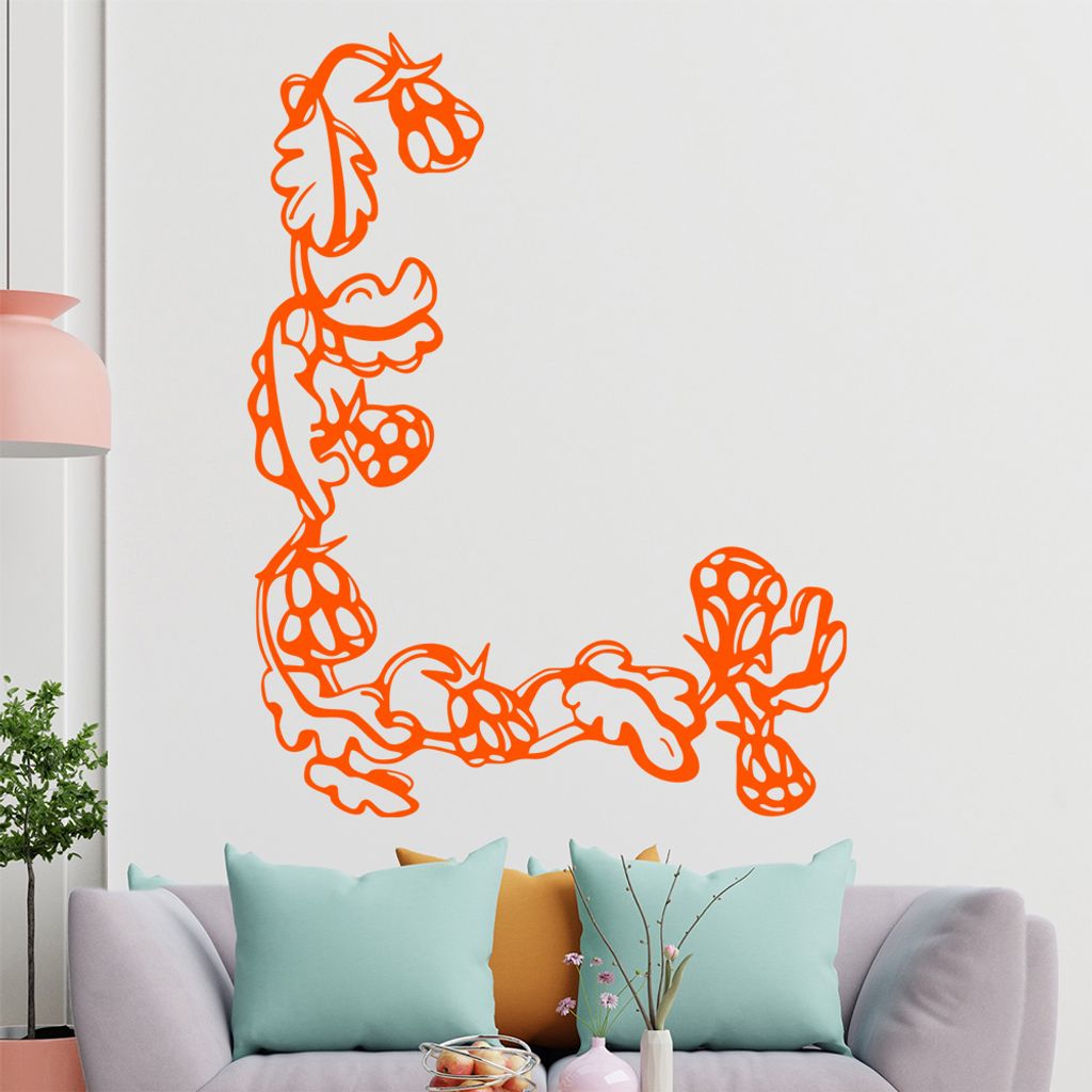 Blumen - Ranken Wandtattoo in 6 Größen - Wandaufkleber Wall Sticker - Dekoration, Küche, Wohnzimmer, Schlafzimmer, Badezimmer