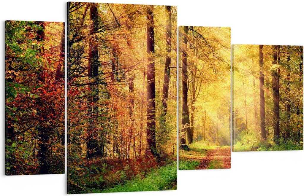Bild auf Leinwand - Leinwandbild - Wald Baum Natur - 120x70cm - Wand Bild - Wanddeko - Wandbilder - Leinwanddruck - Bilder - Kunstdruck - Wanddekor...
