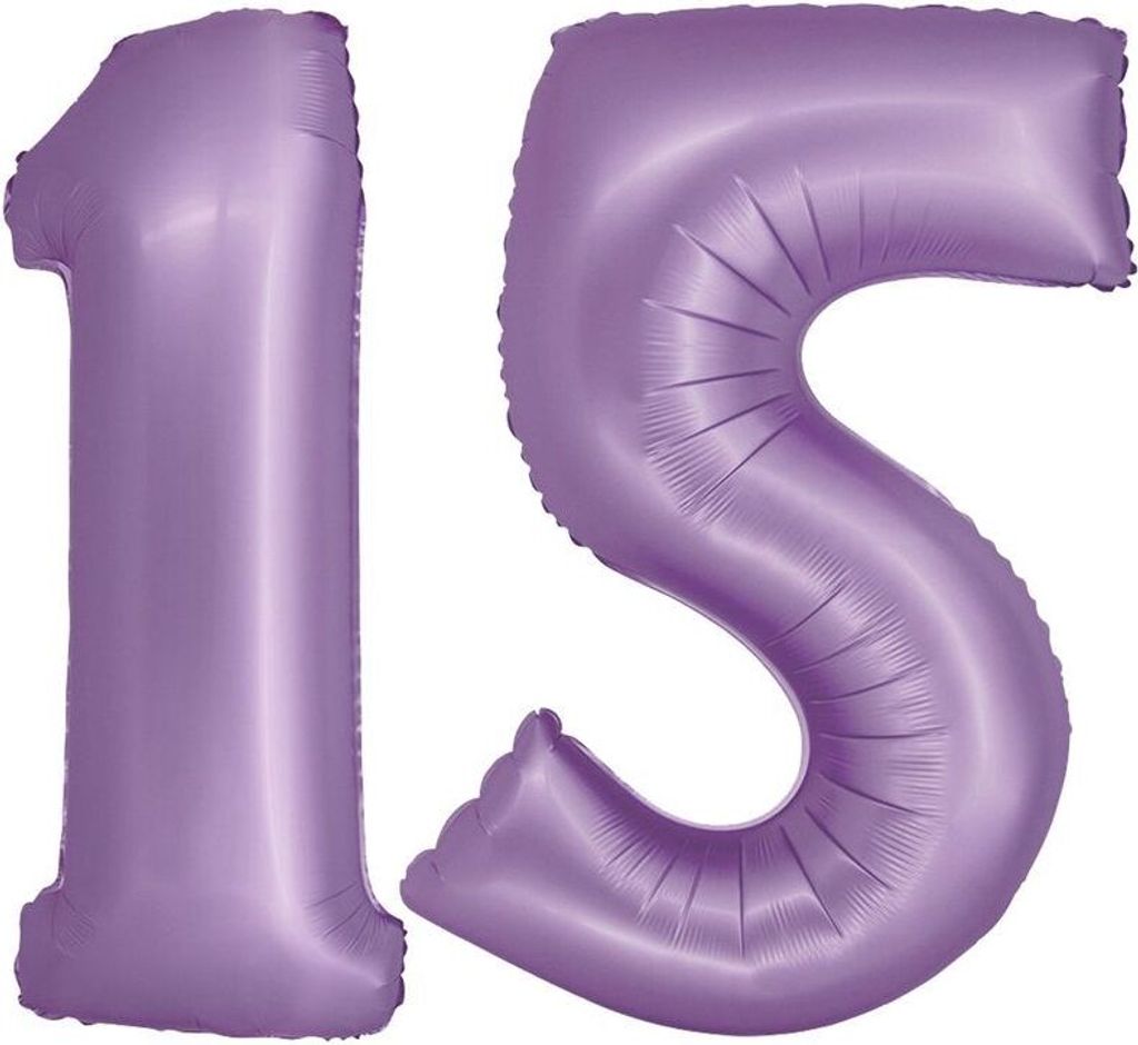 XL Folienballon lavendel Zahl 15